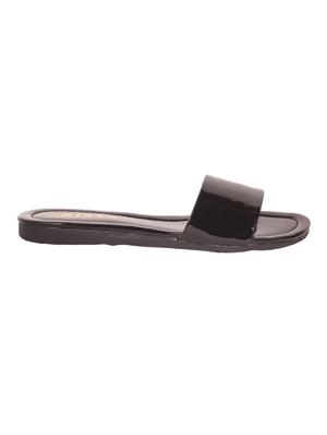 black faux leather slides - 14390813 - Standard Image - 2