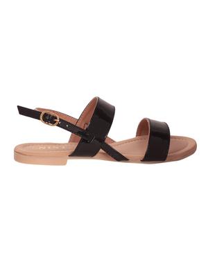 black faux leather back strap sandals - 14390816 - Standard Image - 2