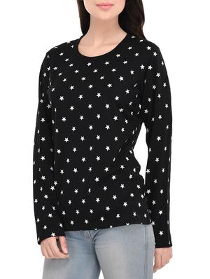 black cotton casual tee - 14393787 - Standard Image - 2
