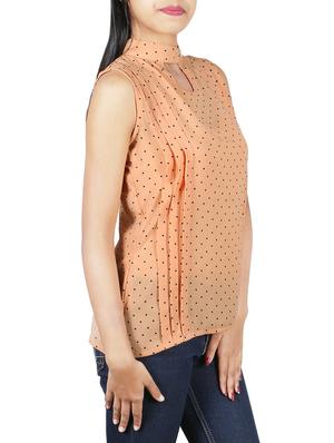 orange georgette casual top - 14396481 - Standard Image - 2