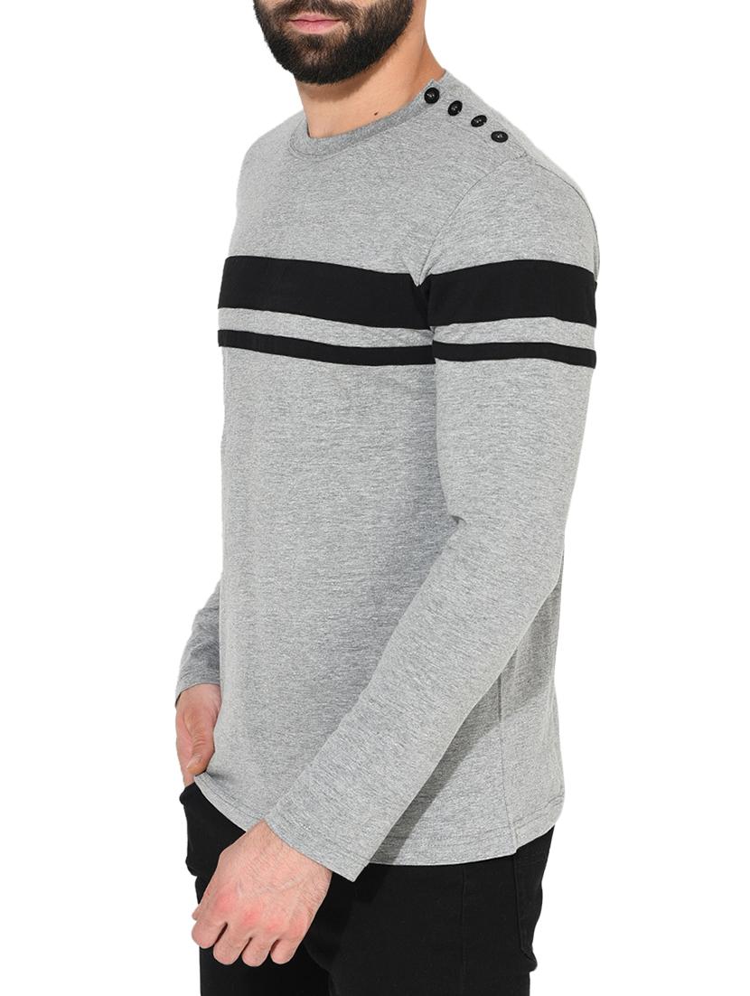 grey cotton striped tshirt - 14397070 - Zoom Image - 2
