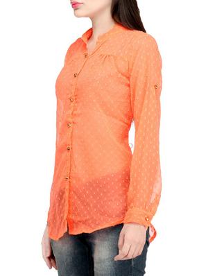 orange casual shirt - 14405861 - Standard Image - 2
