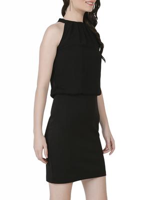 Key hole neck blouson dress - 14407395 - Standard Image - 2