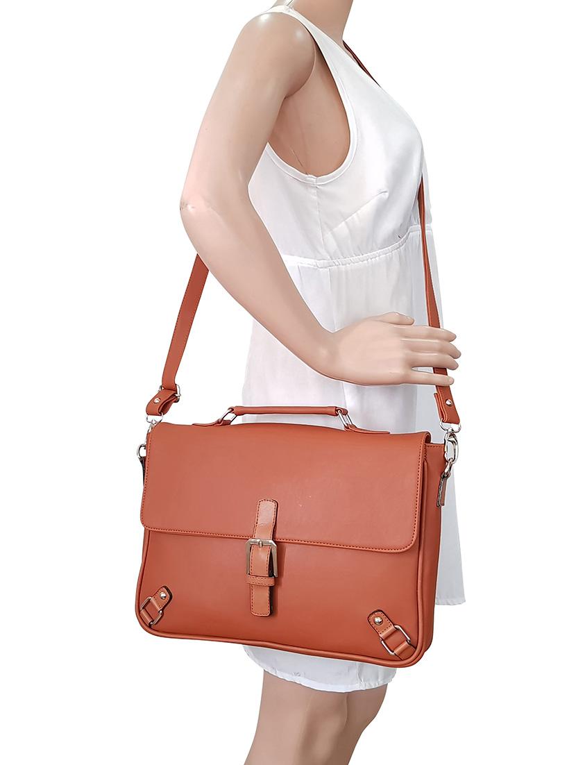 tan leatherette regular sling bag - 14408075 - Zoom Image - 5
