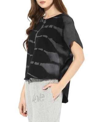 grey printed asymmetrical top - 14410614 - Standard Image - 2