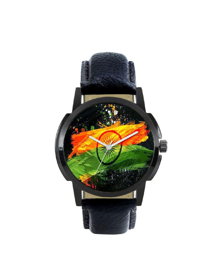 round Analog Dial leatherette Strap Watch Combo - 14410631 - Zoom Image - 2