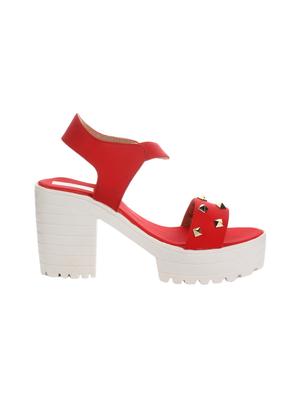 red ankle strap sandal - 14411933 - Standard Image - 2