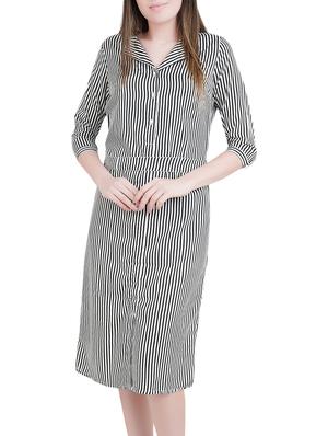 tie back striped belted dress - 14412980 - Standard Image - 2