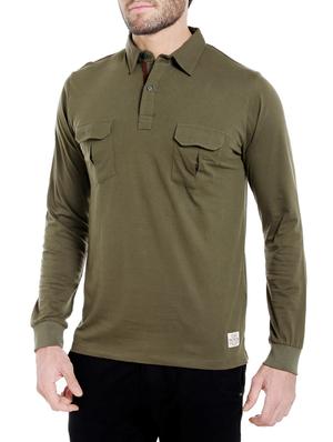 Olive green cotton solid t-shirt - 14413894 - Standard Image - 2