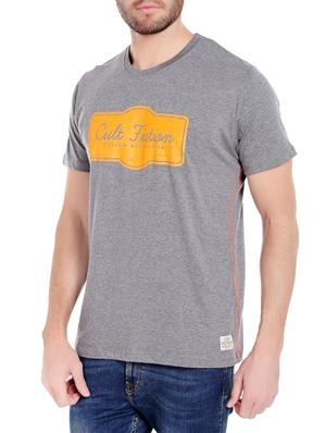 grey cotton chest print t-shirt - 14413902 - Standard Image - 2
