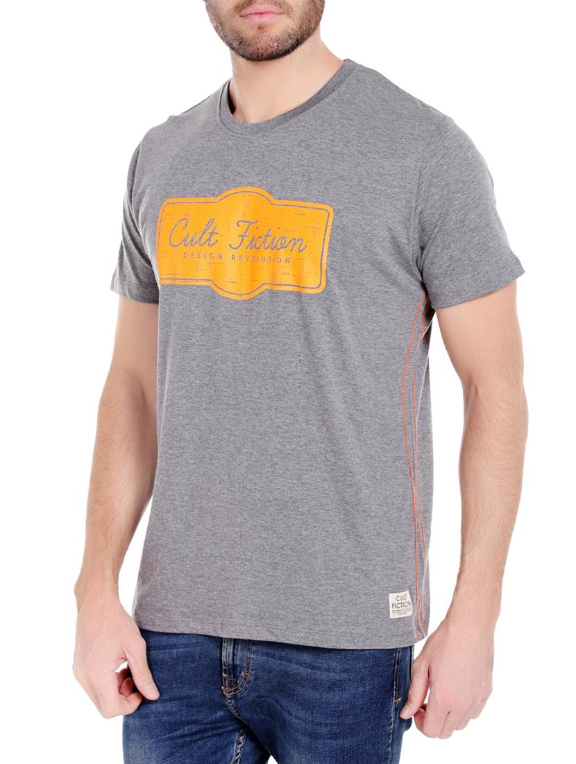 grey cotton chest print t-shirt - 14413902 - Zoom Image - 2