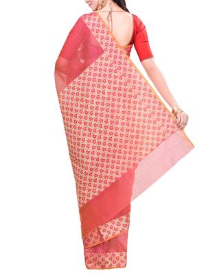 pink saree with blouse - 14414433 - Standard Image - 2