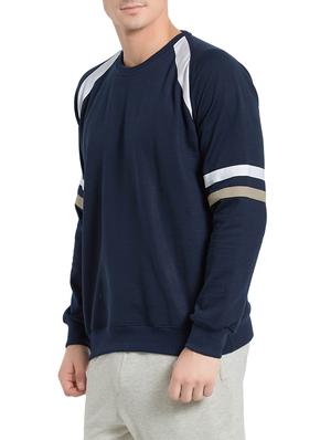 navy blue fleece solid sweatshirt - 14415335 - Standard Image - 2