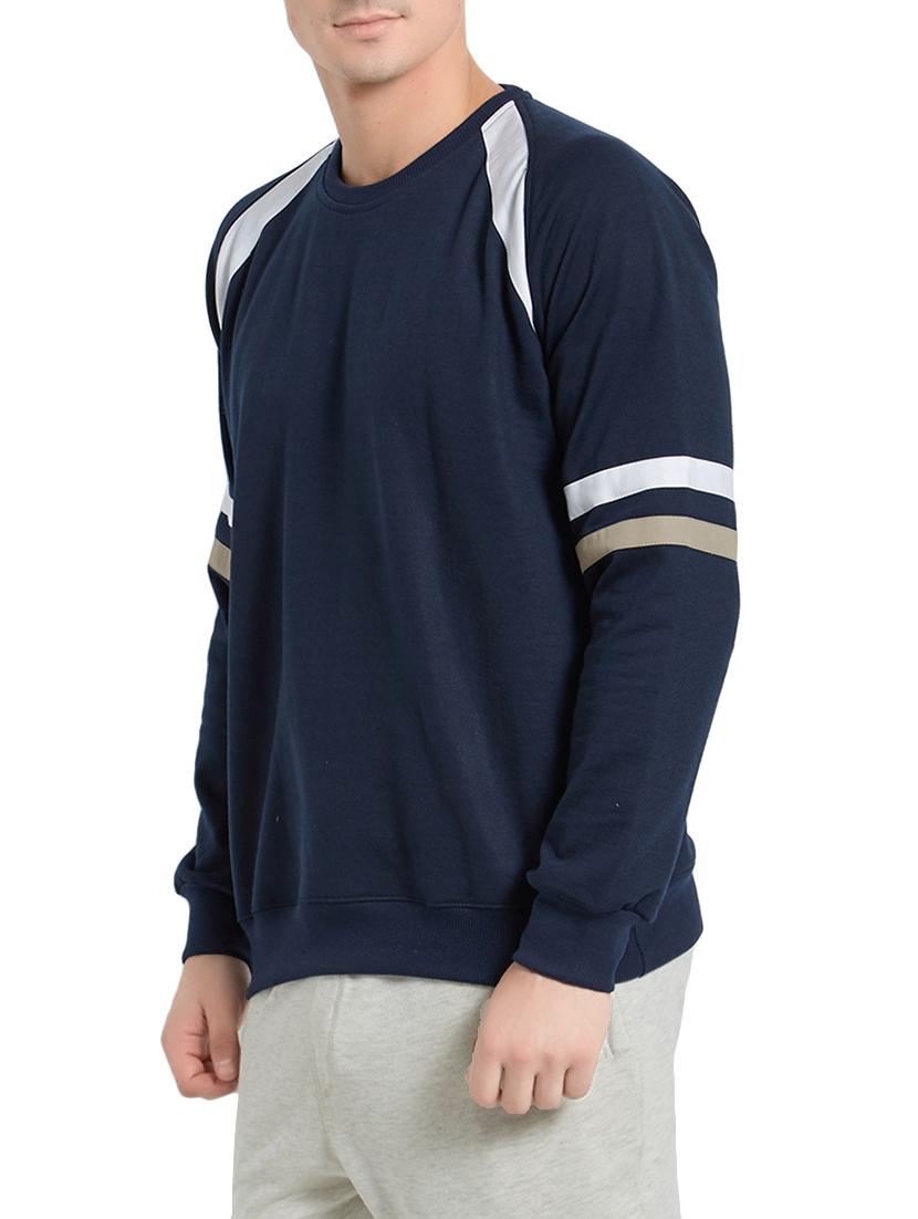 navy blue fleece solid sweatshirt - 14415335 - Zoom Image - 2
