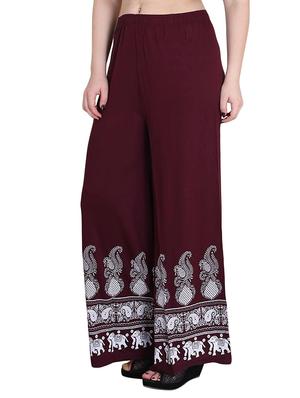 brown cotton palazzos - 14415515 - Standard Image - 2