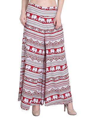 Set of 2 multi colored crepe palazzo - 14417555 - Standard Image - 2
