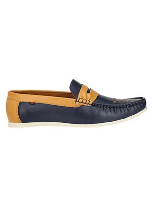 blue leatherette slip on loafer - 14418079 - Standard Image - 2