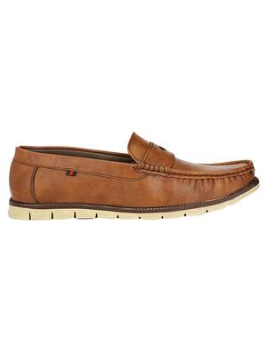 brown leatherette slip on loafer - 14418081 - Standard Image - 2