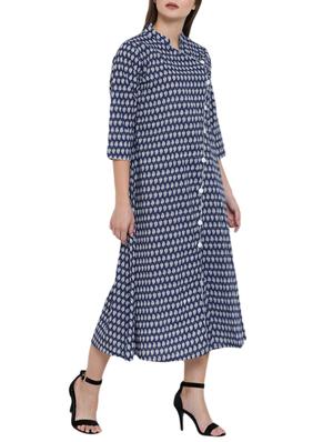 paisley a-line indigo dress - 14418221 - Standard Image - 2