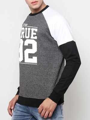 grey cotton chest print sweatshirt - 14418481 - Standard Image - 2