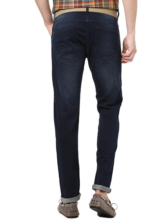 navy blue cotton washed jeans - 14419385 - Zoom Image - 2