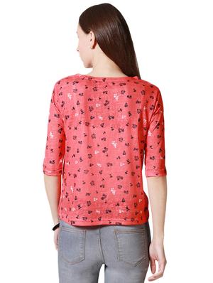 Pink printed straight top - 14419970 - Standard Image - 2