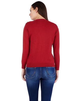 Maroon knitted top - 14419976 - Standard Image - 2