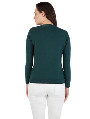 Dark green knitted top - 14419977 - Standard Image - 2