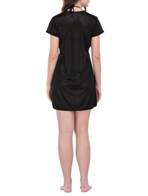 black sleepwear robe with bra panty set - 14420164 - Standard Image - 2