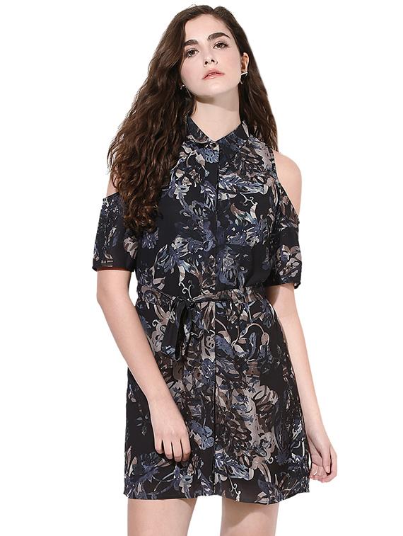 black printed shift dress - 14422048 - Zoom Image - 2