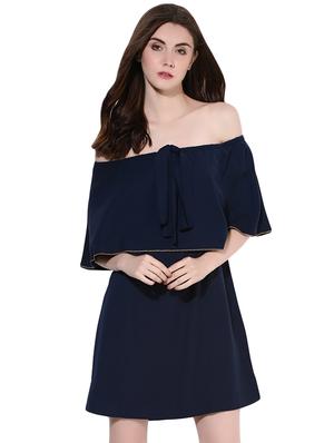 Navy blue off shoulder dress - 14422063 - Standard Image - 2