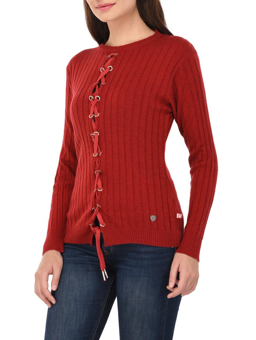 red woollen pullover - 14422126 - Zoom Image - 2