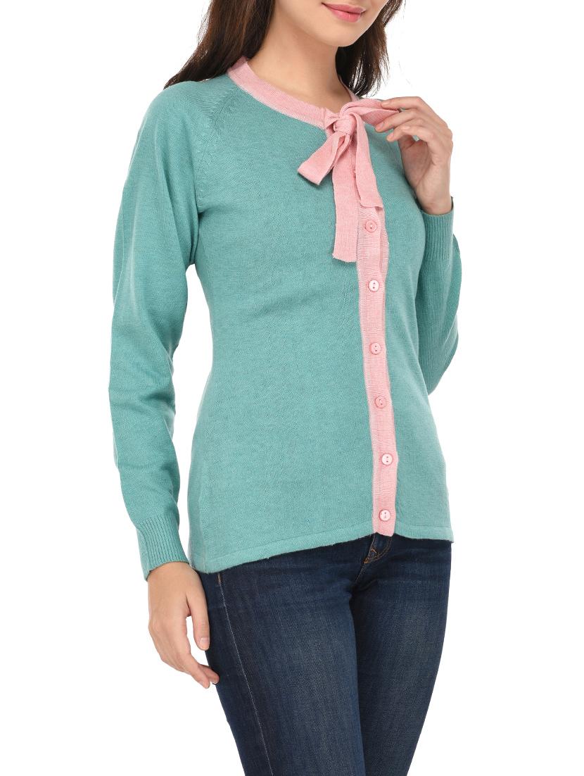 blue woollen cardigan - 14422136 - Zoom Image - 2