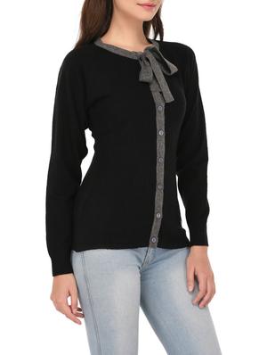 black woollen cardigan - 14422139 - Standard Image - 2