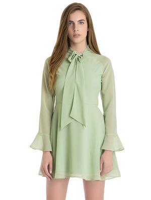 green solid a-line dress - 14422287 - Standard Image - 2