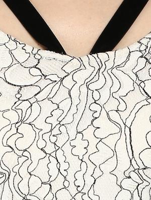 white printed fit & flare dress - 14422300 - Standard Image - 5