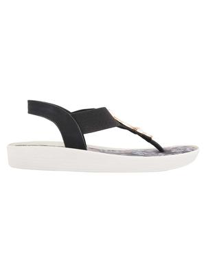 black pu back strap sandals - 14422432 - Standard Image - 2
