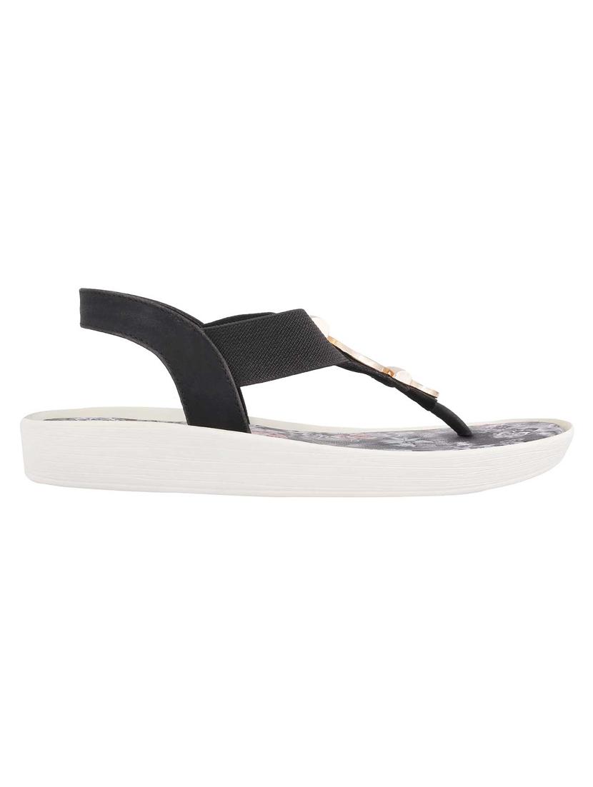 black pu back strap sandals - 14422432 - Zoom Image - 2