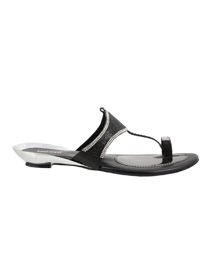 black sheet one toe sandals - 14422768 - Zoom Image - 2