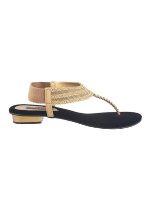 gold back strap sandal - 14422812 - Standard Image - 2