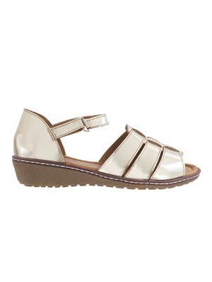 gold ankle strap sandal - 14422991 - Standard Image - 2
