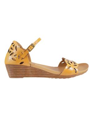 yellow ankle strap wedge - 14423046 - Standard Image - 2