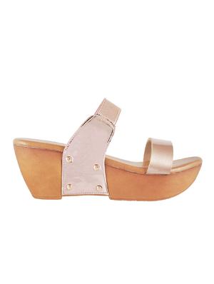 beige pu slip on wedges - 14423053 - Standard Image - 2