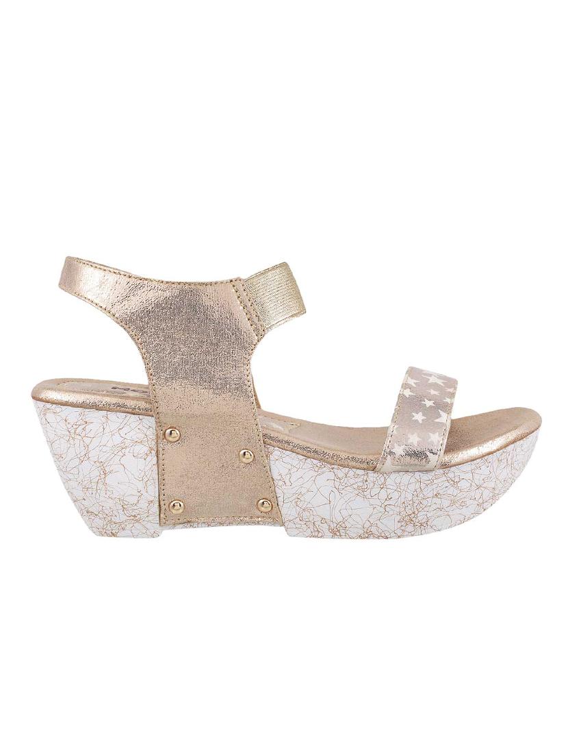 gold pu back strap wedges - 14423056 - Zoom Image - 2