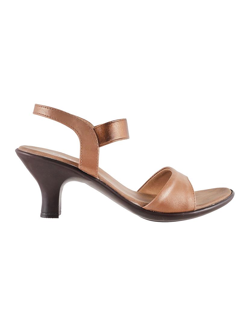 gold pu back strap sandals - 14423123 - Zoom Image - 2