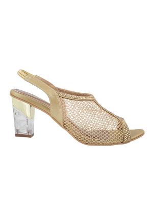 gold sheet back strap sandals - 14423170 - Standard Image - 2