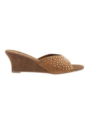 gold sheet slip on wedges - 14423181 - Standard Image - 2