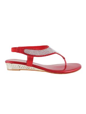 red sheet back strap sandals - 14423194 - Standard Image - 2