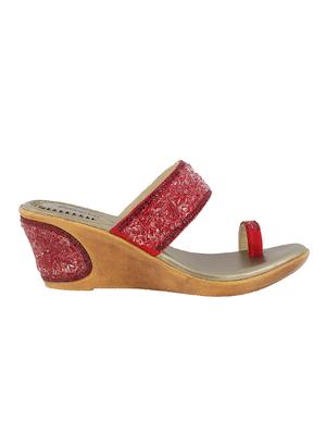 maroon one toe wedge - 14423207 - Standard Image - 2