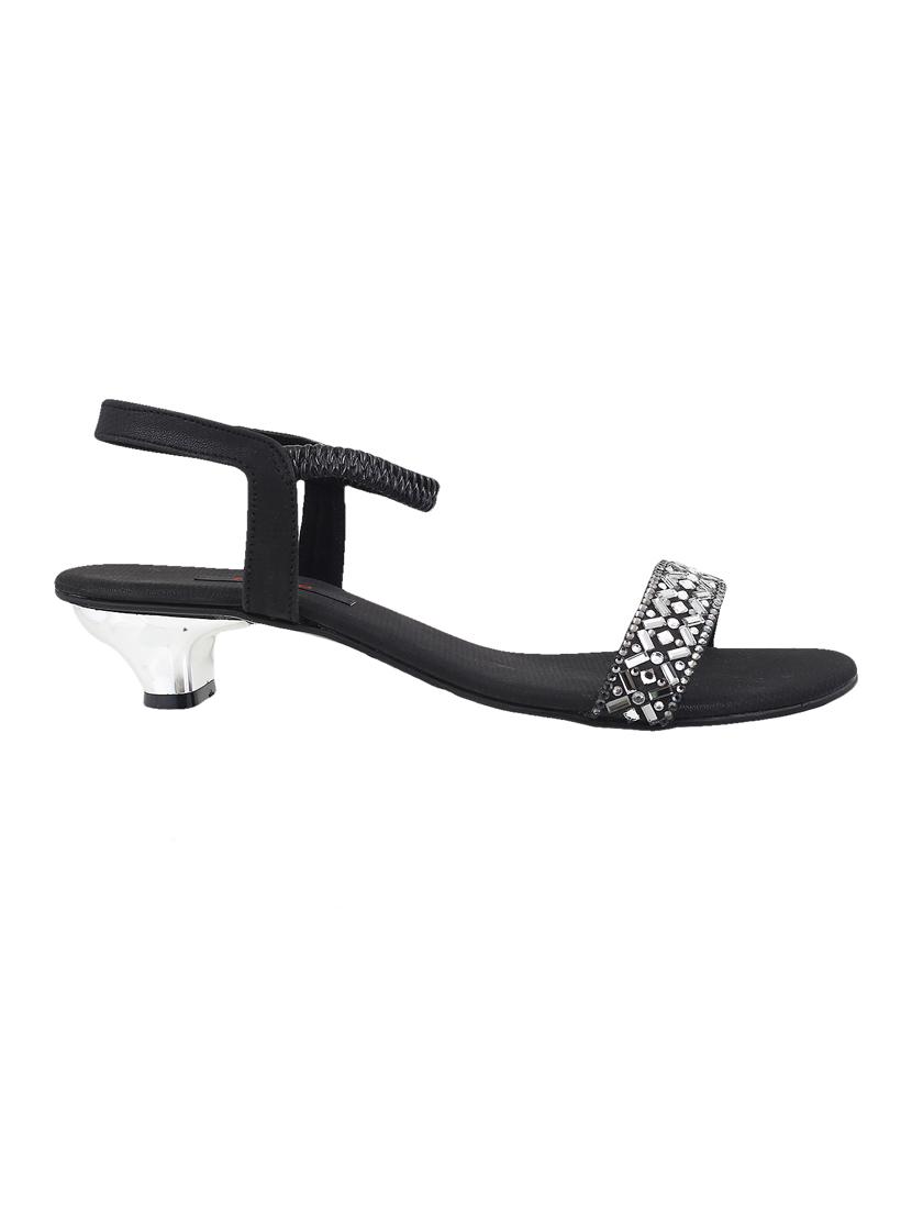 black sheet back strap sandals - 14423232 - Zoom Image - 2